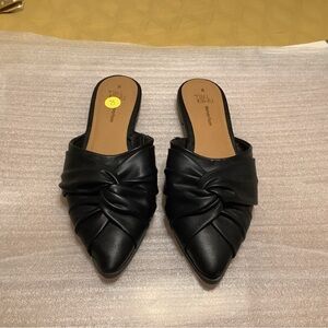 Black Knotted Women's Mules